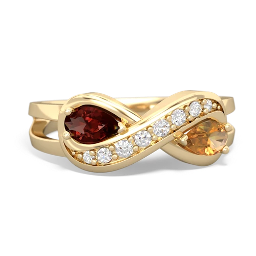 garnet-citrine diamond infinity ring