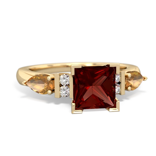 garnet-citrine engagement ring