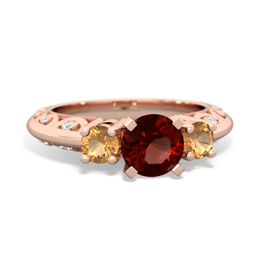 garnet-citrine engagement ring