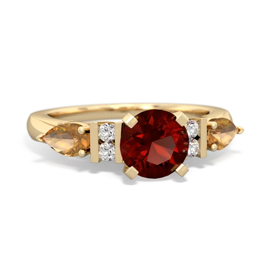 Garnet Genuine Garnet with Genuine Citrine and Lab Created Ruby Engagement ring Ring
