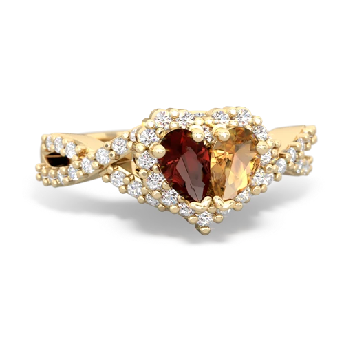 garnet-citrine engagement ring