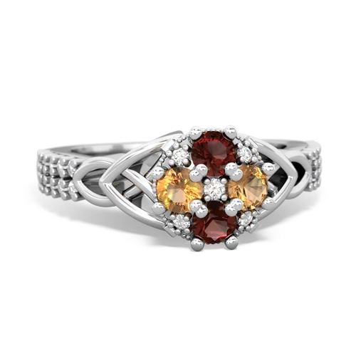 garnet-citrine engagement ring