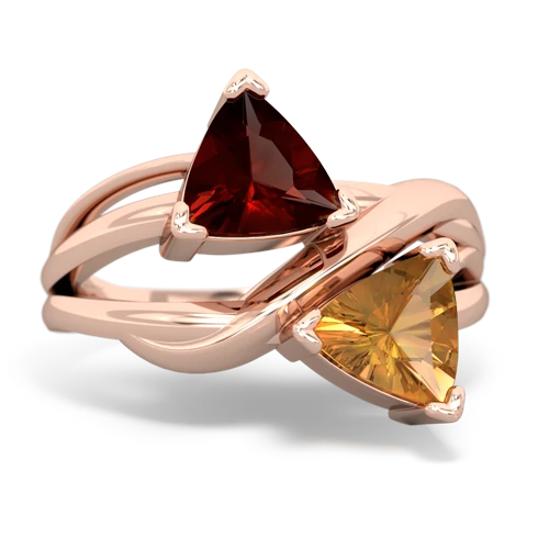 garnet-citrine filligree ring