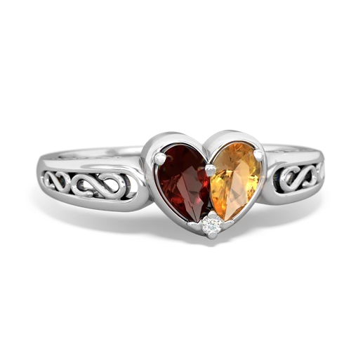 garnet-citrine filligree ring