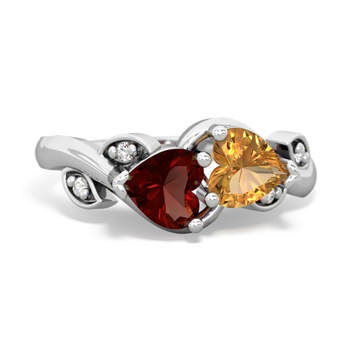 garnet-citrine floral keepsake ring