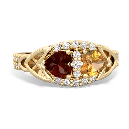 garnet-citrine keepsake engagement ring