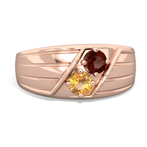 garnet-citrine mens ring