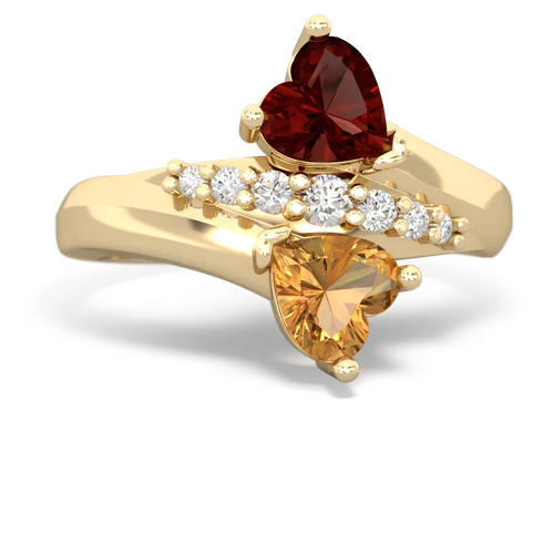 garnet-citrine modern ring