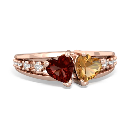 garnet-citrine modern ring