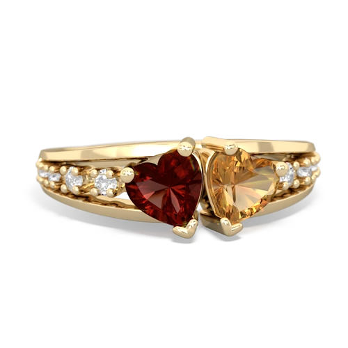 garnet-citrine modern ring