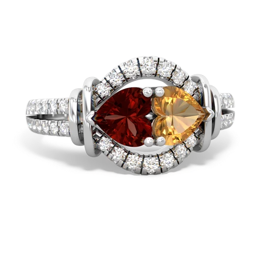 garnet-citrine pave keepsake ring