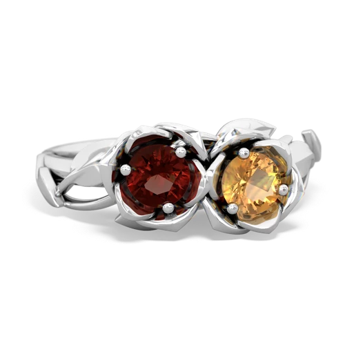 garnet-citrine roses ring