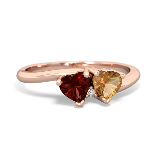 garnet-citrine sweethearts promise ring