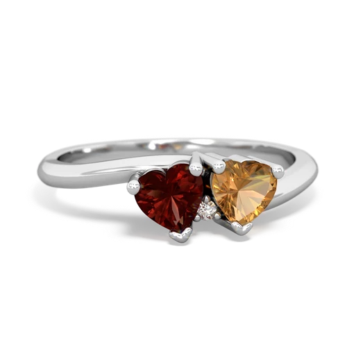 garnet-citrine sweethearts promise ring