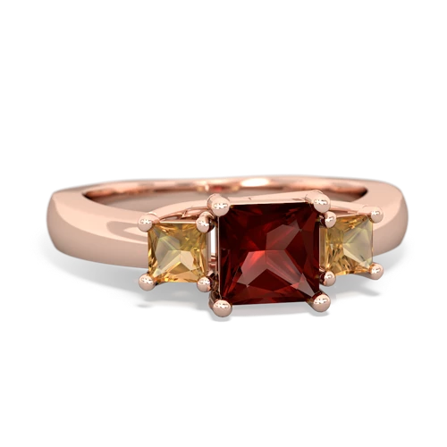 Garnet Genuine Garnet with Genuine Citrine and Lab Created Ruby Three Stone Trellis ring Ring