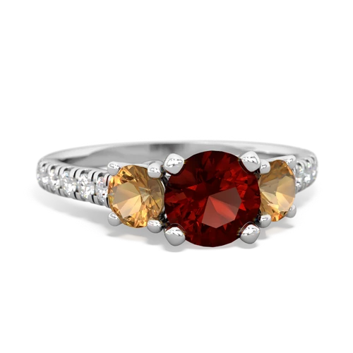 Garnet Genuine Garnet with Genuine Citrine and Lab Created Ruby Pave Trellis ring Ring