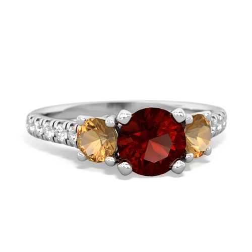 garnet-citrine trellis pave ring