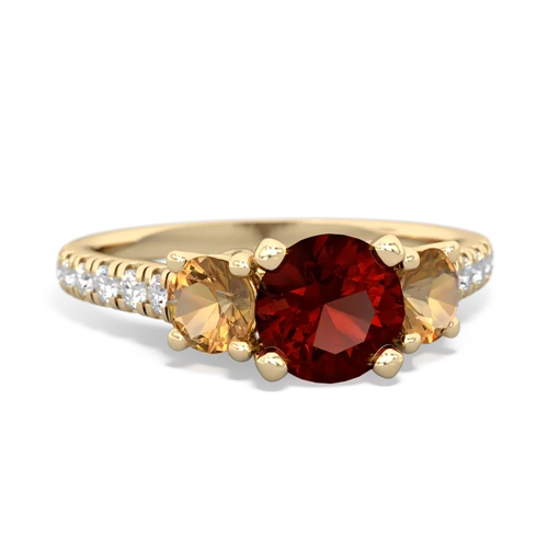 garnet-citrine trellis pave ring