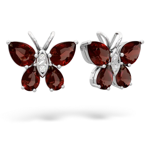 garnet butterfly earrings