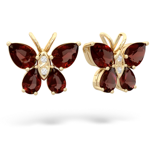 garnet butterfly earrings