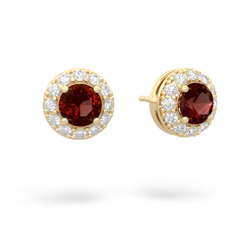 Garnet Diamond Halo Genuine Garnet earrings Earrings