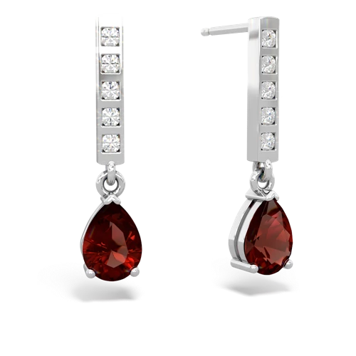 garnet diamond drop earrings
