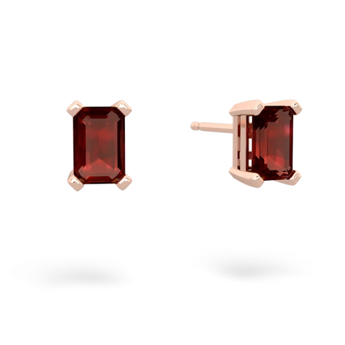 garnet emerald cut stud earrings