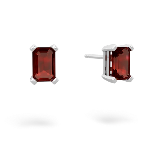 garnet emerald cut stud earrings