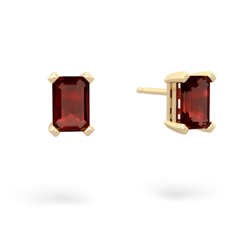 garnet emerald cut stud earrings