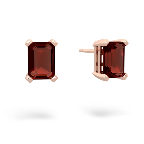 garnet emerald cut stud earrings