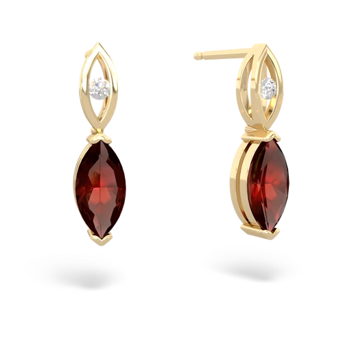 garnet geometric drop earrings