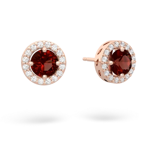 garnet halo earrings