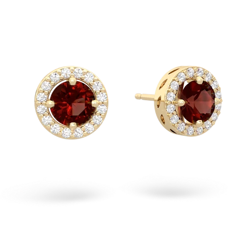 garnet halo earrings