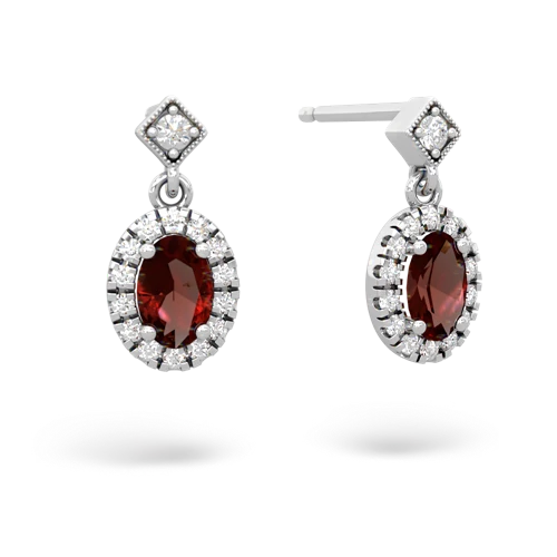 Garnet Antique-style Halo Genuine Garnet earrings Earrings