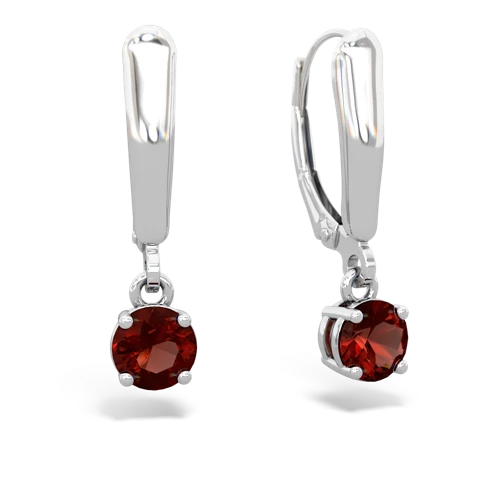 garnet lever-back earrings