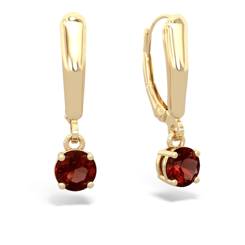 garnet lever-back earrings