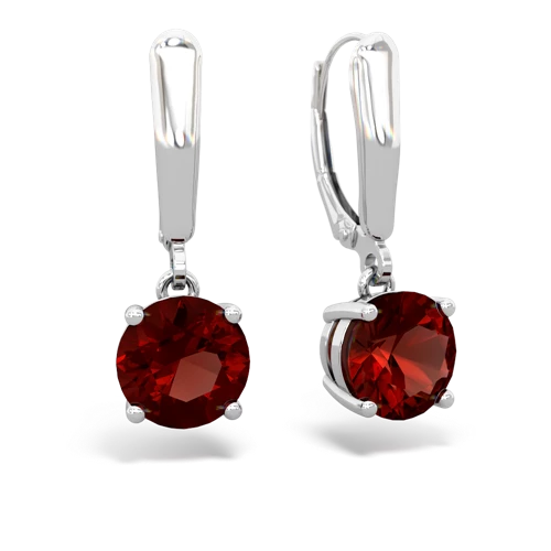 garnet lever-back earrings