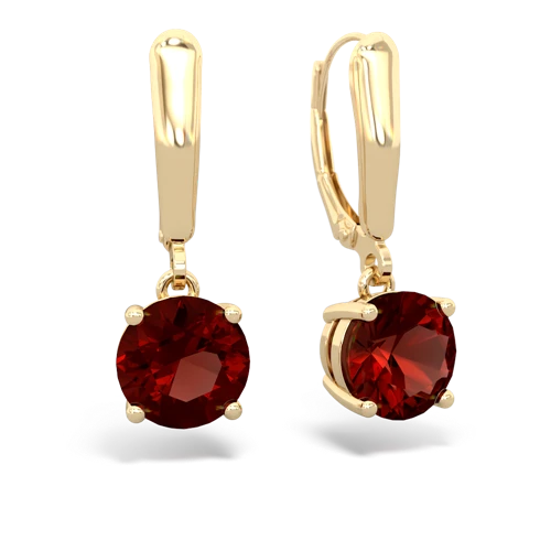 garnet lever-back earrings