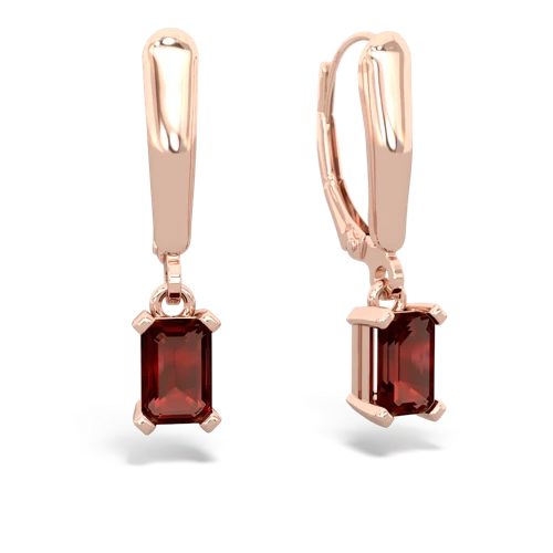 garnet lever-back earrings