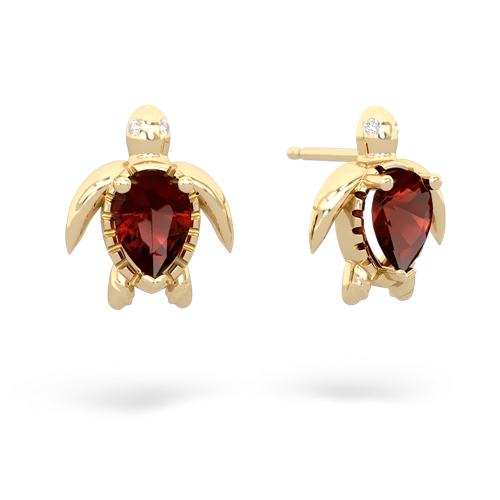 garnet sea turtle earrings