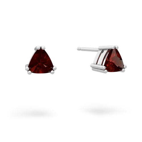 garnet trillion stud earrings