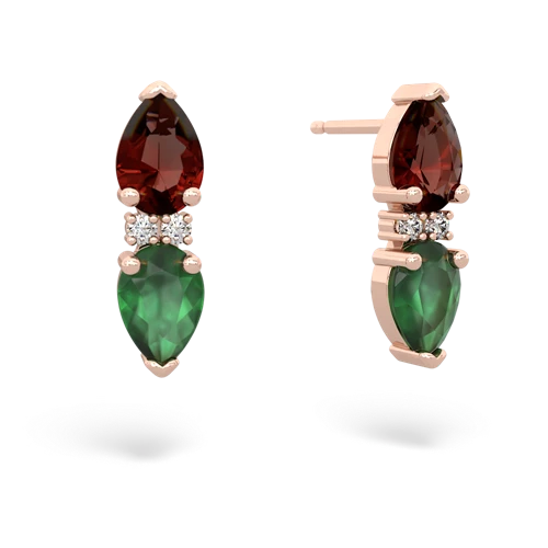 garnet-emerald bowtie earrings