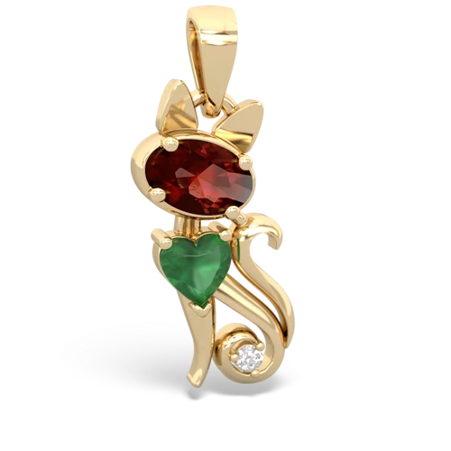 garnet-emerald kitten pendant