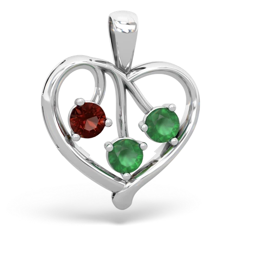 garnet-emerald love heart pendant