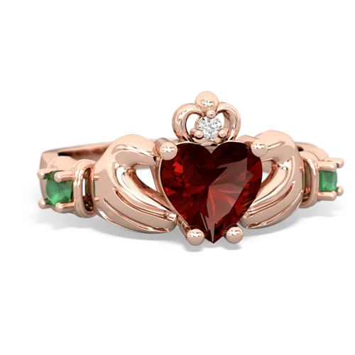 garnet-emerald claddagh ring