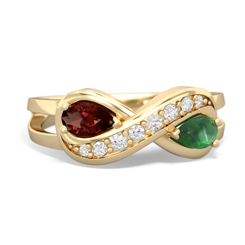 garnet-emerald diamond infinity ring