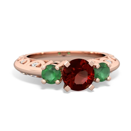 garnet-emerald engagement ring