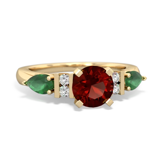 garnet-emerald engagement ring