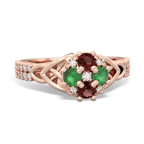 garnet-emerald engagement ring