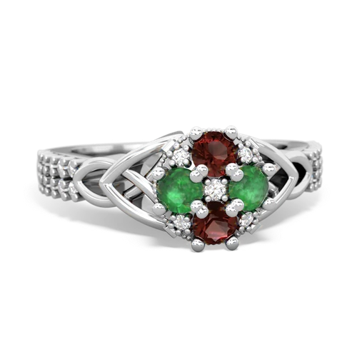 garnet-emerald engagement ring